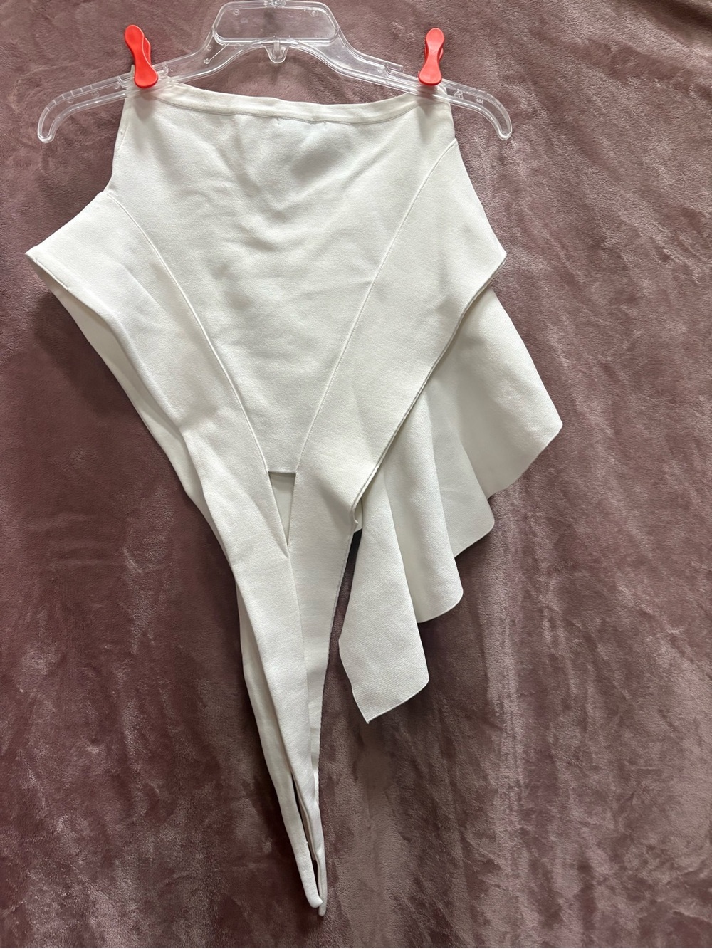 Mugler White Asymmetrical Sculpted Peplum Skirt